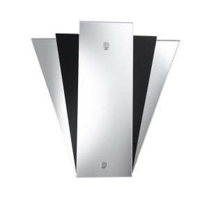 Spiegel Wandleuchte, dimmbar, Stahl, Glas, schwarz