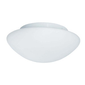 Deckenleuchte, Stahl, Opal, Glas, Weiß, dimmbar, IP44