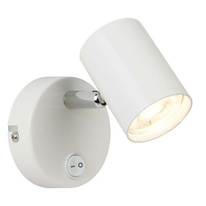 Rollo 1Flammige Zylinder-Strahler Wandhalterung, Weiss & Chrom