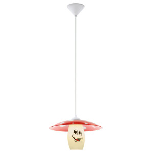 RGB LED Hängeleuchte, Fliegenpilz, rot, weiß, 36 cm, FUNJI