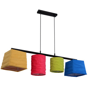 RGB LED Hängeleuchte, Textil, bunt, Fernbedienung, HAZ