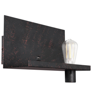 RGB LED Wandleuchte, schwarz, gold patiniert, USB-Anschluss, BAYUDA
