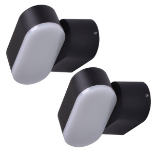 2er Set LED Wandleuchten, Aluminium, verstellbar, VT-816