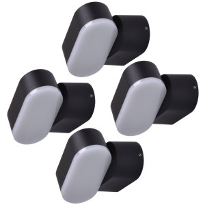 4er Set LED Wandlampen, Aluminium, verstellbar, VT-816