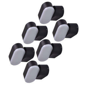 6er Set LED Wandleuchten, Aluminium, verstellbar, VT-816