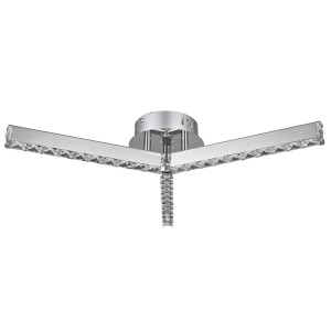 LED Deckenleuchte, Glas, Kristalle, Chrom, 58, ELLISTON