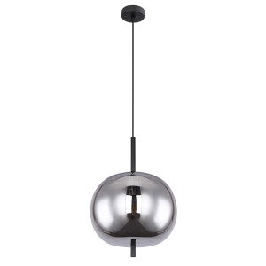 Hängeleuchte, Glas, rauch, Metall, 30 cm, BLACKY
