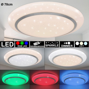 RGB LED Deckenleuchte, dimmbar, Sterneneffekt, 78 cm