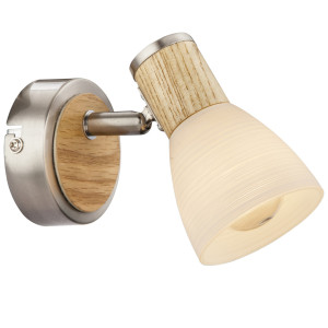 RGB LED Wandstrahler, Holz, Spot verstellbar, H 11 cm, GYLFI