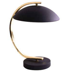 LED Vintage Tischleuchte, schwarz-matt, gold, H 35 cm