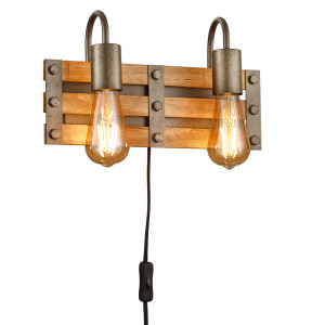 LED Wandleuchte, Holz, L 35 cm, KHAN
