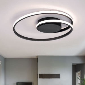 LED Deckenleuchte schwarz , RIng Design, dimmbar, 39 cm, ZIBAL