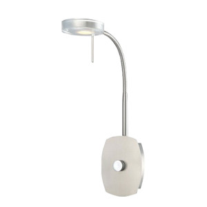 LED Wandleuchte, Flexo, dimmbar, nickel-matt, H 64,5 cm