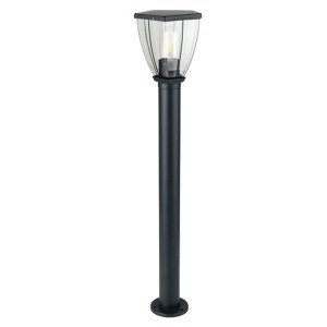 LED Sockelleuchte, Edelstahl, schwarz, klar, H 80 cm, VT-839