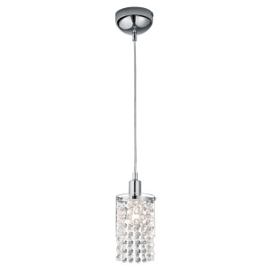 RGB LED Hängeleuchte, Kristalle, Glas, chrom, 10 cm, POSH