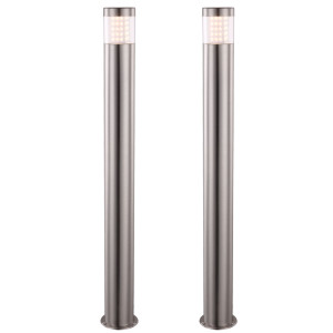2er Set LED Außen Standleuchten, Edelstahl, H 80 cm, DEVIAN