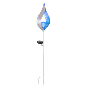 LED Solar-Steckleuchte, silber-blau, H 90 cm