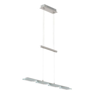 LED Pendelleuchte, silber, Höhe verstellbar, STRAIGHT
