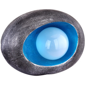 LED Solarleuchte, silber-blau, Feuereffekt, L 20 cm