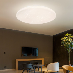 LED Deckenleuchte, Metall, weiß, Sparkle Dekor