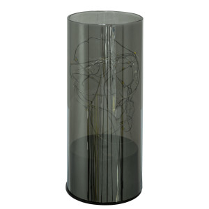 LED Tischleuchte, Glas rauch, H 17,5 cm, RONNO