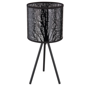 Tischleuchte, Stoff-Schirm, schwarz, H 35 cm, BARZI