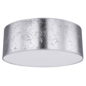 Deckenlampe, Textil silber, Bluetooth Lautsprecher, 40 cm
