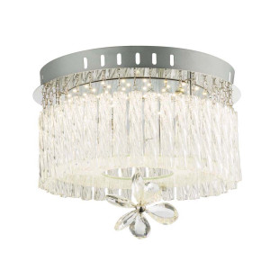 LED Deckenlampe Kristall, Glasbehang, Chrom, MATHILDA