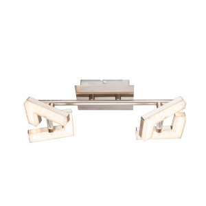 LED Deckenleuchte, nickel-matt, Kristalle, Spots beweglich