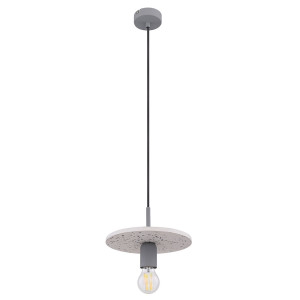 Hängeleuchte Metall, grau, Terrazzo-Steinoptik, 30 cm
