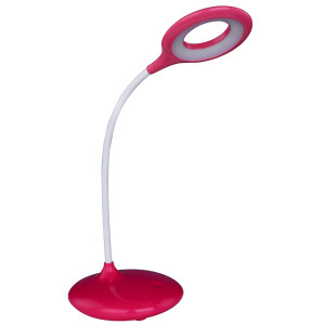 LED Tischleuchte, Touch, Dimmer, pink, weiß, Spot beweglich