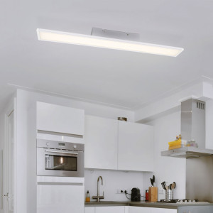 LED Deckenleuchte, nickel-matt, Chrom, weiß, Opal