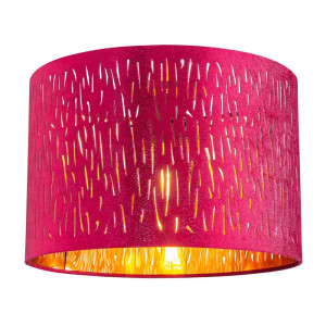 Deckenleuchte, Samt rot-gold, 30 cm
