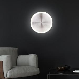 LED Wandleuchte, nickel-matt, Opal, weiß