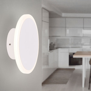 LED Wandleuchte, Metall, Opal, weiß