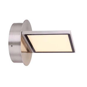LED Wandleuchte, Metall, nickel-matt, Opal, weiß
