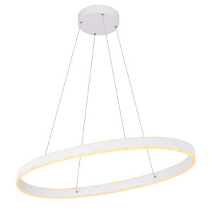 LED Hängeleuchte, Metall, weiß, Opal, Memory, 3 Stufen