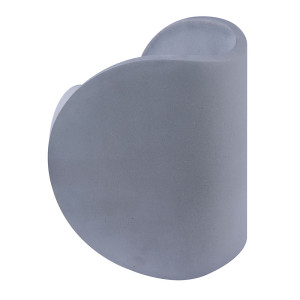 LED Wandleuchte, Beton, grau, halbrund, H 15,7 cm