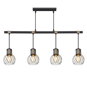 Hängeleuchte, Gitter Design, Gold, L 87 cm, ARGUSTO
