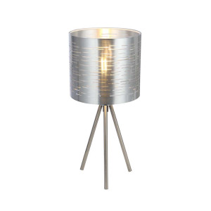 Tischleuchte, nickel-matt, silber-metallic, Kabel 1,5 m
