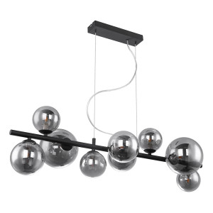 LED Hängeleuchte, Glas Kugel Spots, schwarz, L 86 cm