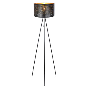 Stehleuchte, Dekor Stanzungen, schwarz-gold, 40 cm, TUNNO
