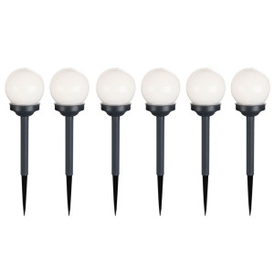 6er Set LED Solar Steckleuchten, Kugel Design, H 39 cm