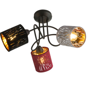 LED Deckenleuchte, Metall Samt, multicolor, 46 cm, TICON