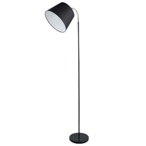 LED Stehleuchte, Textil, schwarz, weiß, beweglich, H 142 cm