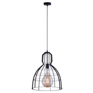 LED Hängeleuchte, Käfig-Optik, schwarz, 41,5 cm