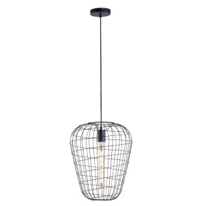 LED Hängeleuchte, Käfig-Optik, schwarz, 35 cm