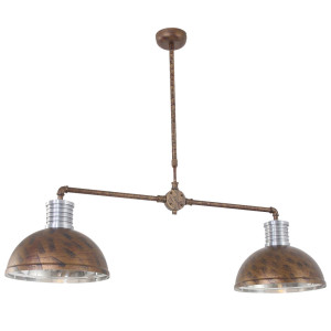 RGB LED Hängeleuchte, rostbraun, Höhe verstellbar, L 118 cm