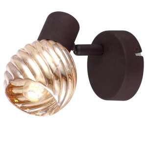 LED Wandstrahler, Glas, rostfarben, amber, verstellbar, BECKY
