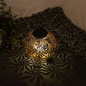 LED Solarlampe, Dekorgeflecht-Kugel, H 54 cm